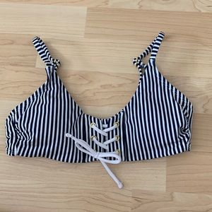 Xhilaration Navy Stripped Bikini Top - Size S